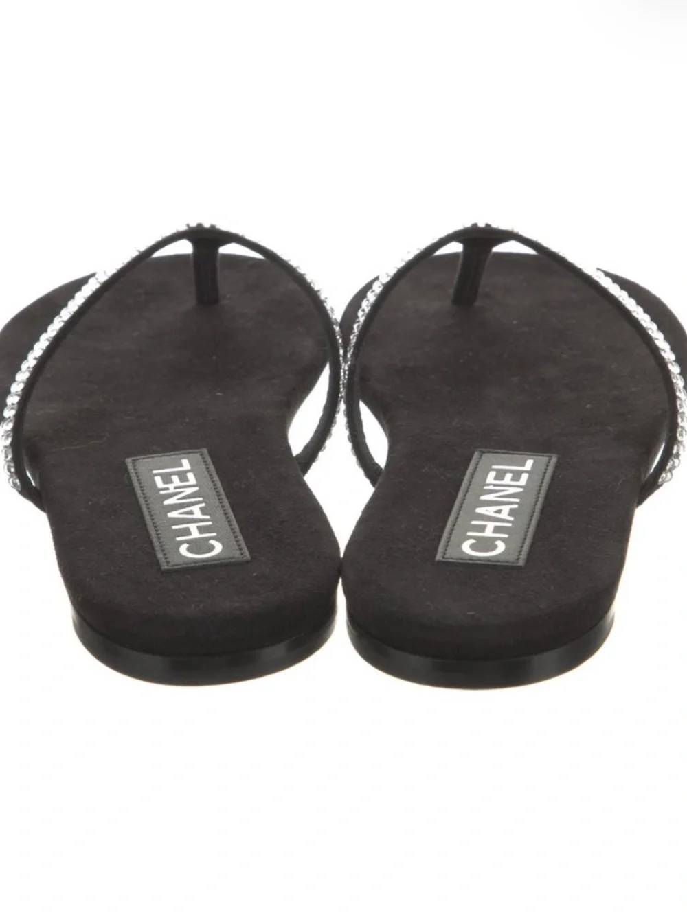Chanel Interlocking CC Logo Flip Flops w Tags